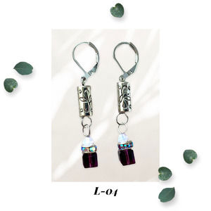 Enchanted Amethyst - Crystal Earrings - Amethyst Violet Opal - Vine